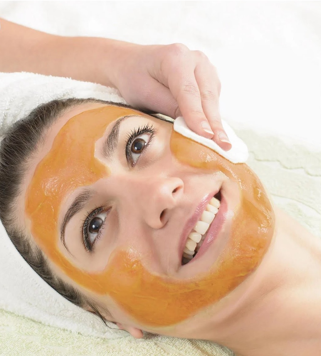 Professional pumpkin facial treatment